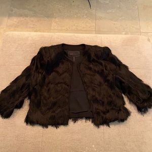 Cropped jacket with fringe